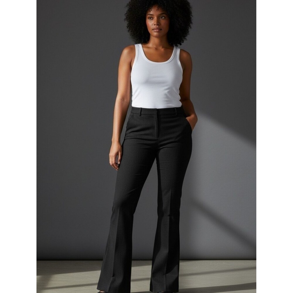 Banana Republic Black Boot-Cut Dress Pants In 6 Petite